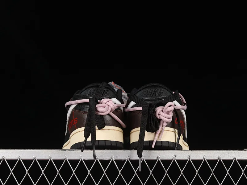 All categories Nk SB Dunk series Nk SB Dunk Low low-top sneakers Nk Dunk Low dip-dyed black customized version of deconstructed strap casual sneakers DJ6188-002
